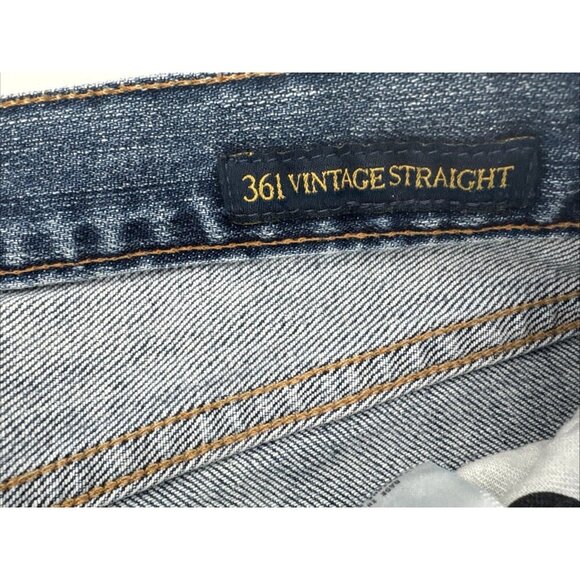 Lucky Brand Jeans 34x30 Blue Denim 361 Vintage Grunge Skater Stretch Distress - Picture 5 of 13